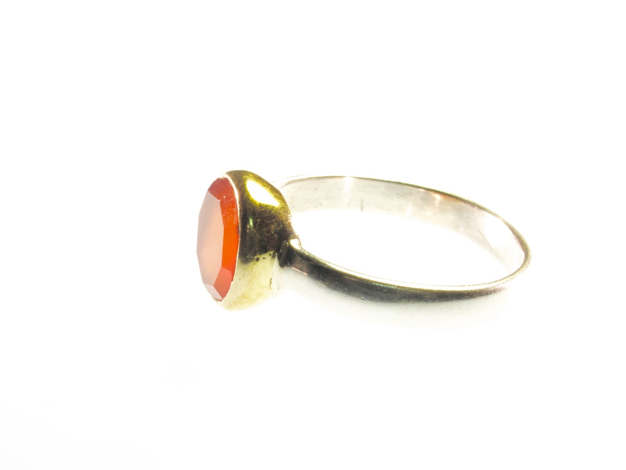 R1271 ronde facet gem carneool ring