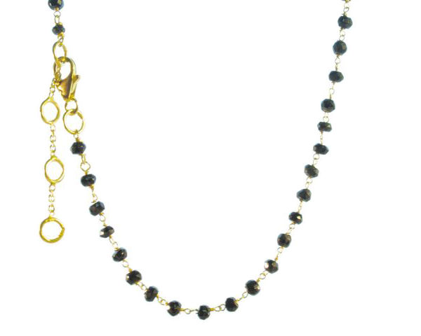 Short Necklace Facet Black Onyx – N8330