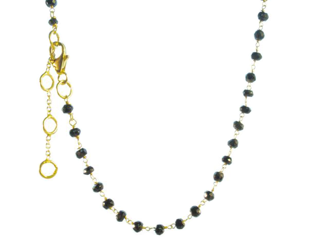 Short necklace facet black onyx – N8330