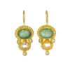 Ovaal jade en druppel citrien Etruscan earrings E13118