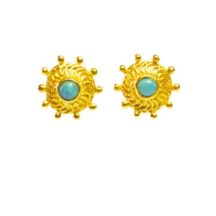 Stud Earrings With Turquoise Inspired By Rajasthan Nose Stud