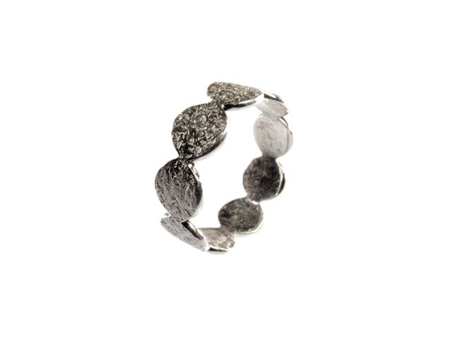 Silver flat circles ring – R1454