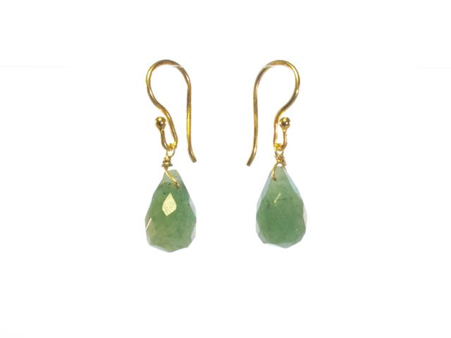 Jade pear drops earrings – E1290