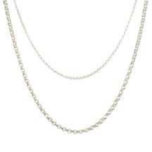 Silver Necklace Chain 42cm-90cm Length Thick Jasseron Of 2mm
