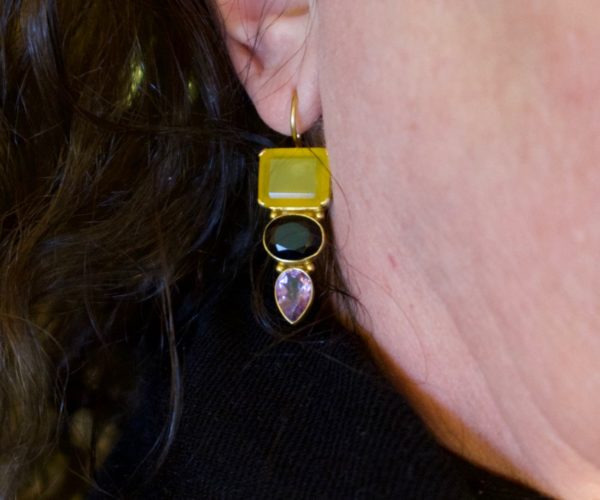 Special Classic Piece Yellow And Black Onyx, Amethyst E1661